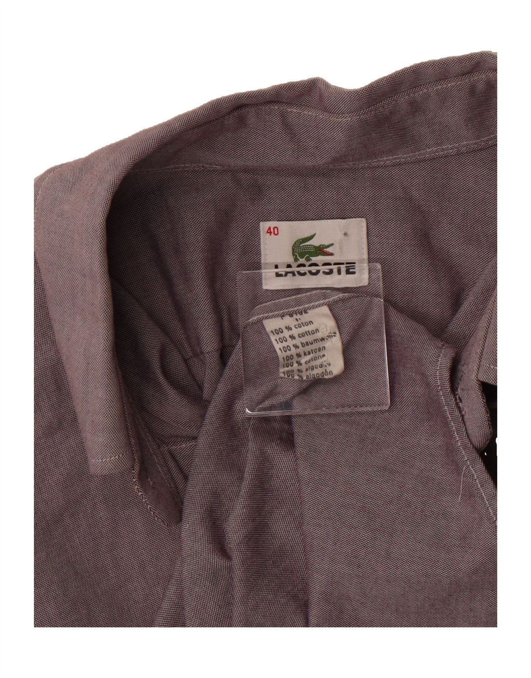 LACOSTE Mens Shirt Size 40 Medium Purple Cotton Vintage Lacoste and Second-Hand Lacoste from Messina Hembry 