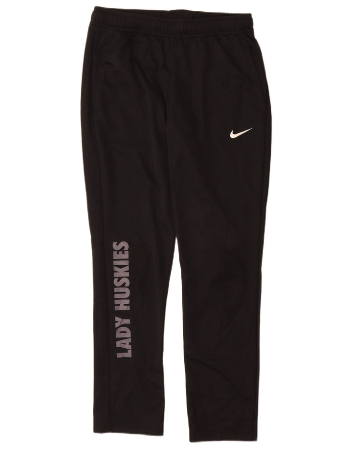 Pantaloni de trening Nike Dri Fit Graphic pentru femei UK 14 Poliester mediu negru