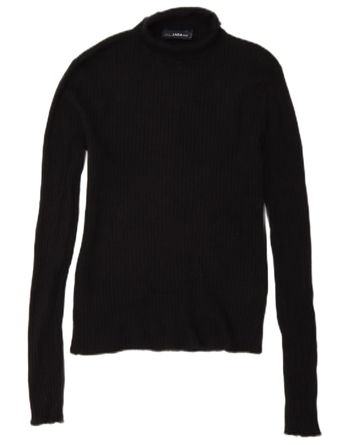 Bluză pentru femei Zara cu gât rulat Top UK 12 Medium Black
