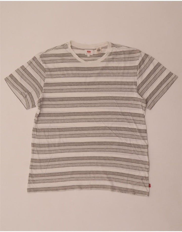 Tricou pentru bărbați Levi's Top mare din bumbac cu dungi gri