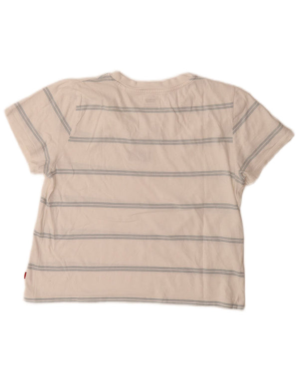 Tricou cu grafic crop Levi's pentru femei Top UK 10 Small White Striped