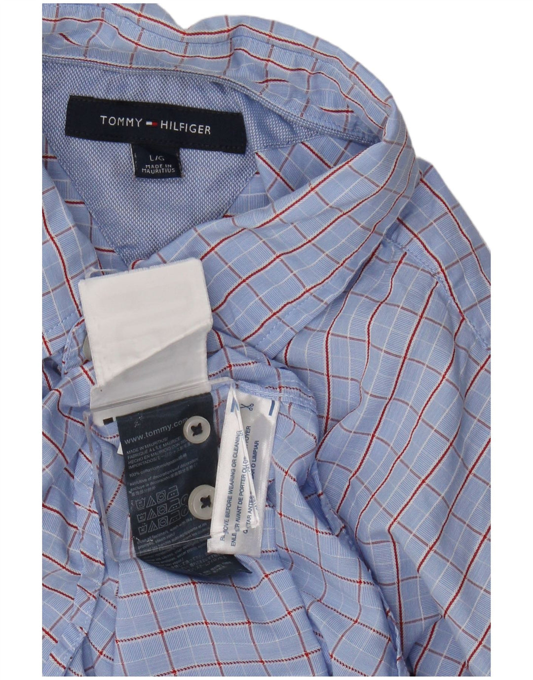 Cămașă pentru bărbați Tommy Hilfiger, mare, albastru, din bumbac