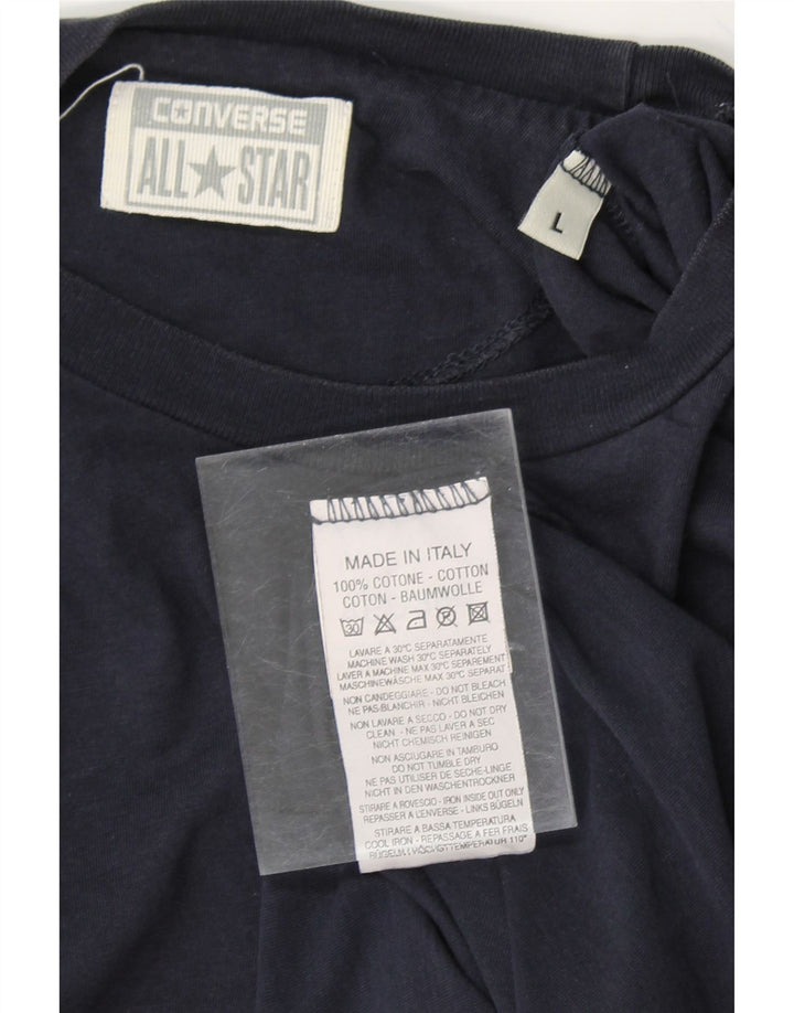 CONVERSE Mens Graphic T-Shirt Top Large Navy Blue Cotton Vintage Converse and Second-Hand Converse from Messina Hembry 