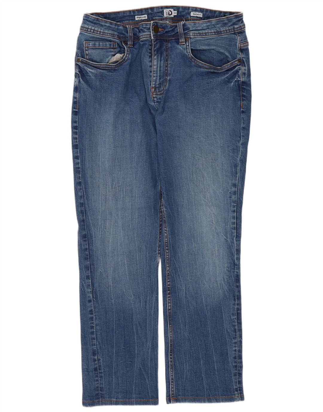 DACK'S Blugi drepți obișnuiți cu talie medie pentru femei IT 50 XL W32 L27 Albastru