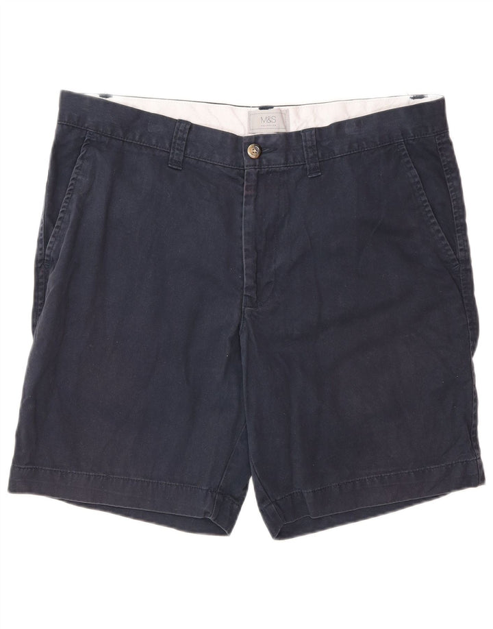Pantaloni scurți chino pentru bărbați Marks & Spencer W34, mari, albastru, bumbac