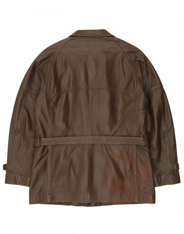 Jachetă din piele vintage pentru bărbați IT 52 XL din piele maro