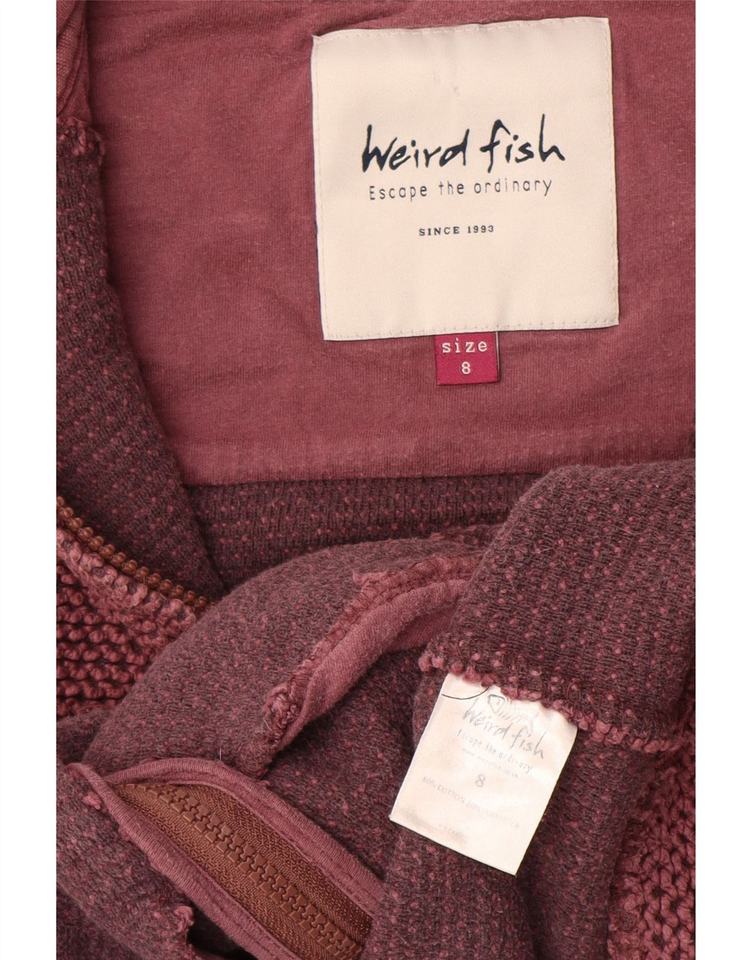 Jachetă de trening pentru femei Weird Fish UK 8, bumbac roz mic
