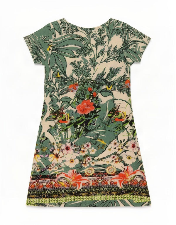 Rochie A-Line pentru femei Desigual UK 18 XL, verde, viscoză florală