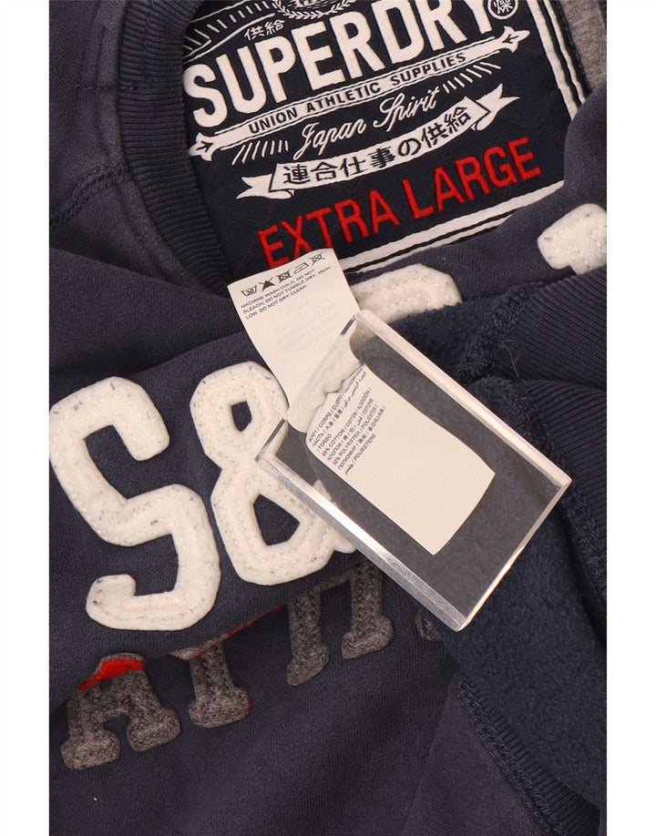 Pulover grafic pentru bărbați Superdry, XL, bumbac, albastru