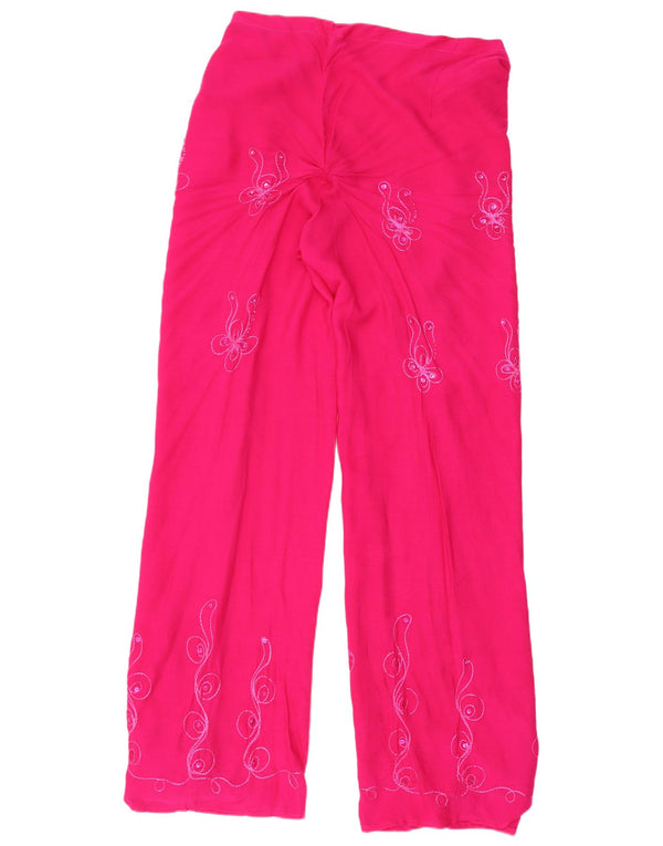 Pantaloni Harem Vintage W26 L33 Roz Floral Rayon
