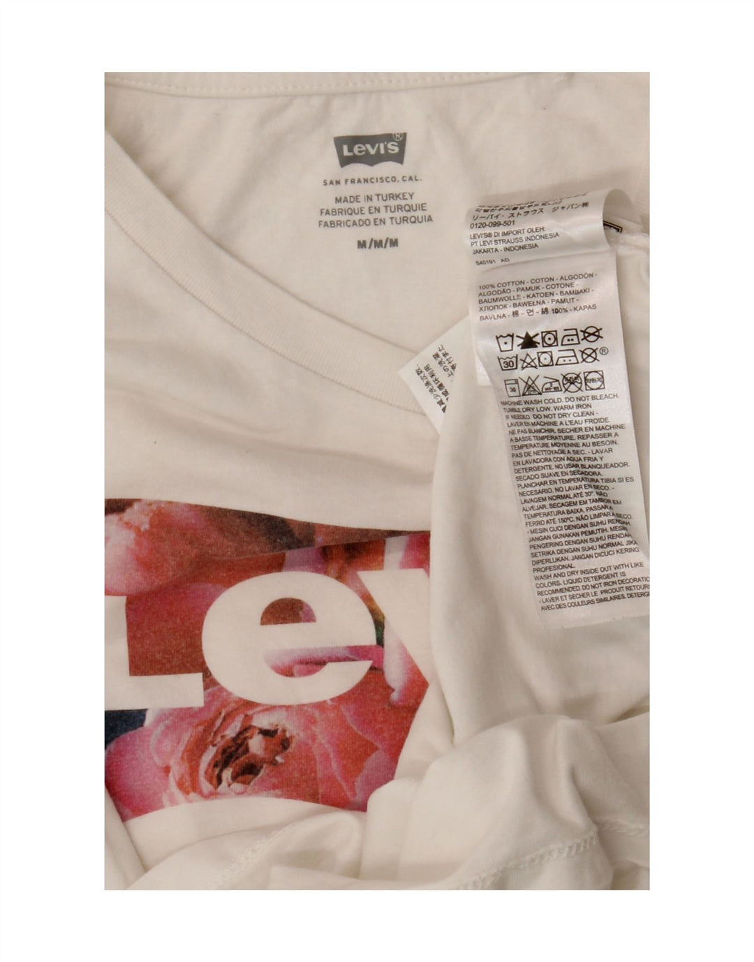 Tricou grafic Levi's pentru femei Top UK 12 Medium White Bumbac