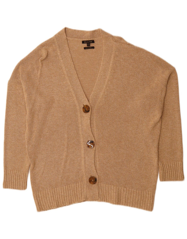 Pulover cardigan Massimo Dutti pentru femei UK 14 Medium Beige Viscose