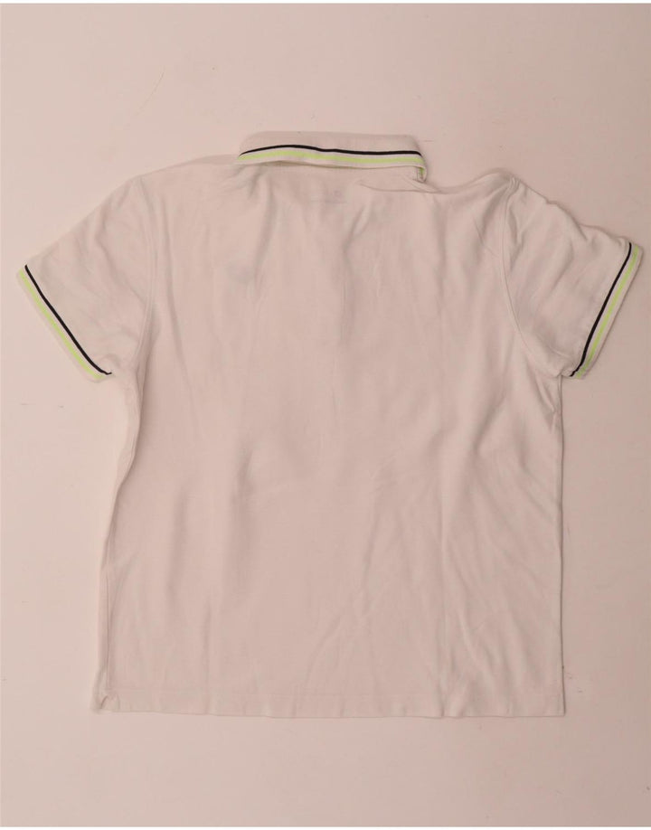 Tricou polo pentru bărbați Lotto în dungi albe medii