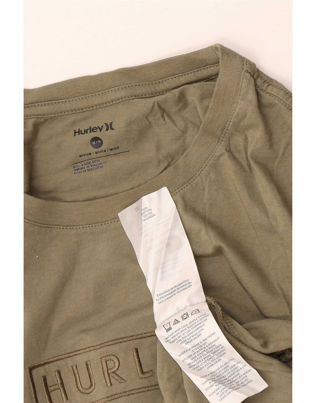 Tricou grafic pentru bărbați Hurley Top Medium Khaki Bumbac