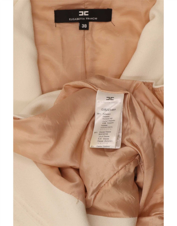 Jachetă Blazer pentru Femei Elisabetta Franchi cu fermoar complet IT 38 XS Poliester alb