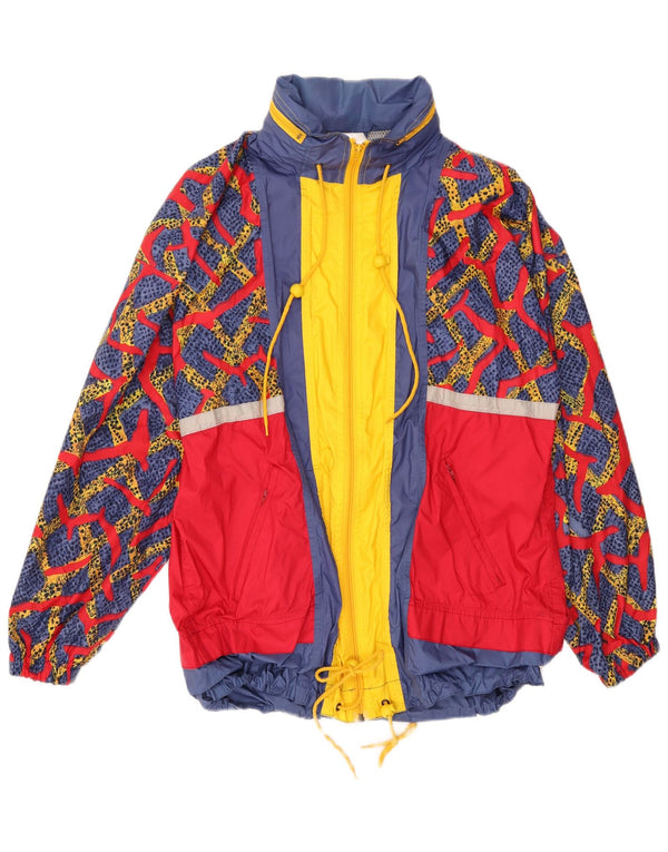 Jachetă de ploaie cu glugă vintage pentru bărbați UK 40, mare, multicoloră