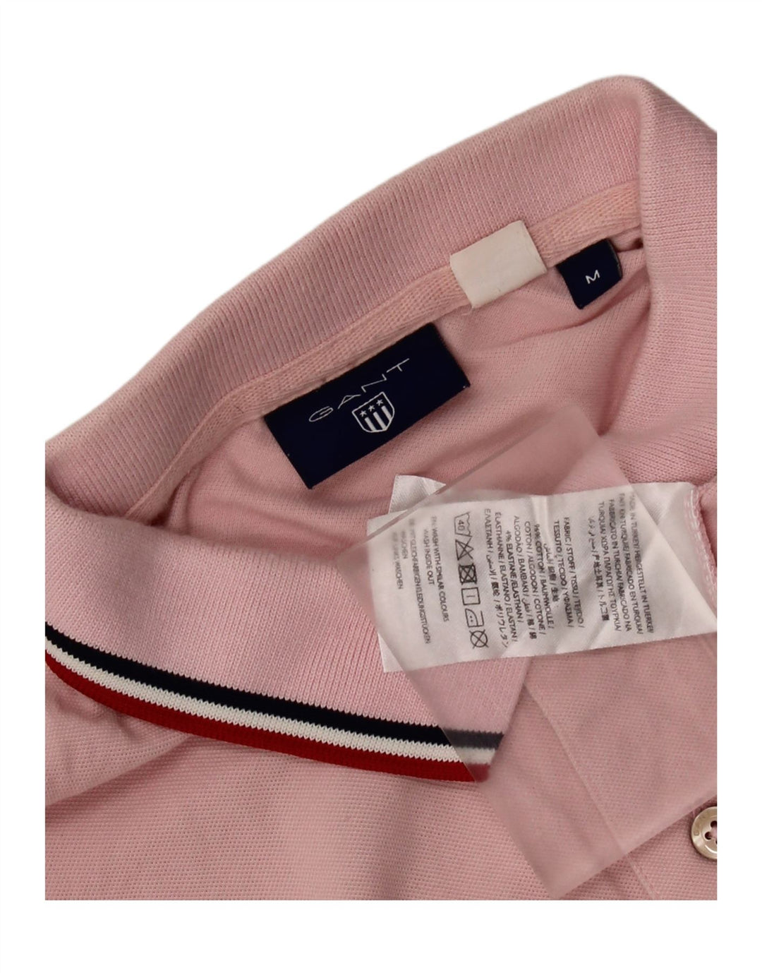 Tricou polo pentru bărbați GANT, bumbac roz mediu