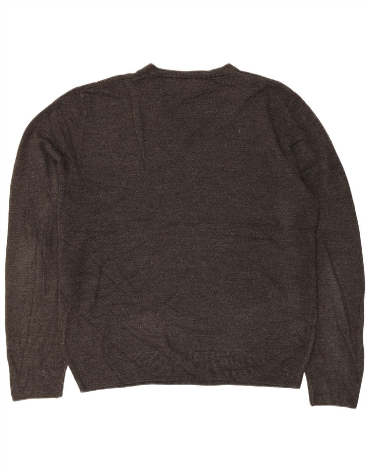 Pulover pentru bărbați Marks & Spencer, cu decolteu în V, XL, gri acrilic