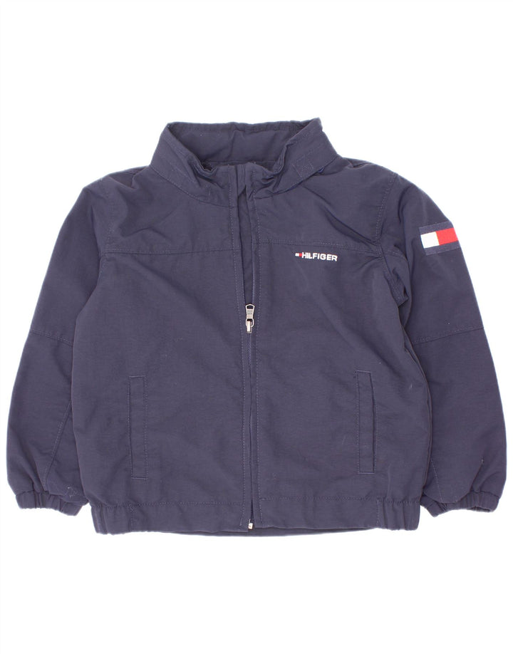 Jachetă bomber grafică Tommy Hilfiger pentru băieți, 3-4 ani, poliester bleumarin