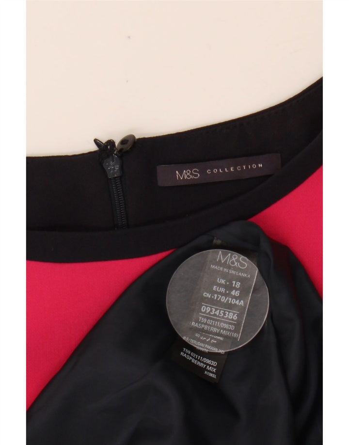 MARKS & SPENCER Rochie teacă pentru femei UK 18 XL Poliester color bloc negru