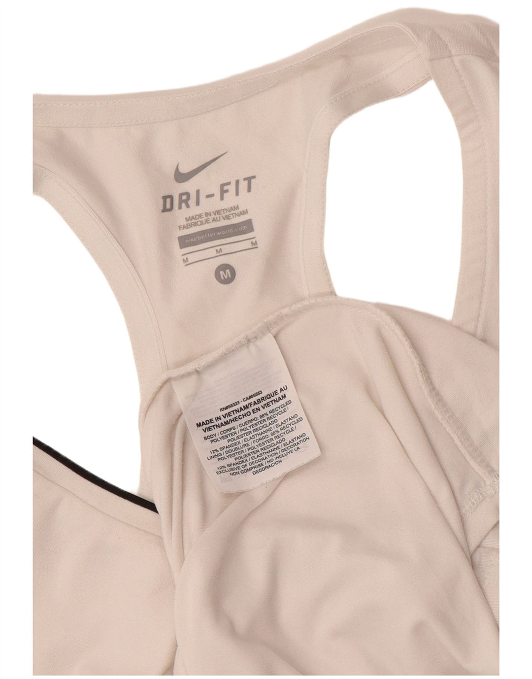 Top Vest NIKE Dri Fit pentru femei UK 12 Poliester alb mediu