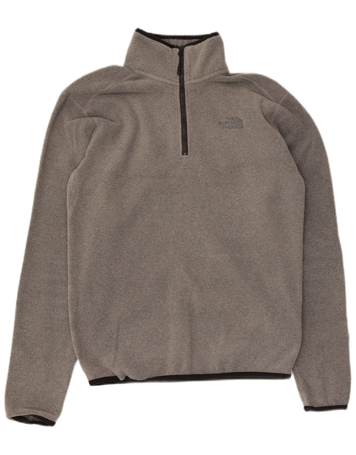 Pulover pentru bărbați The North Face, cu fermoar și gât, poliester gri XS