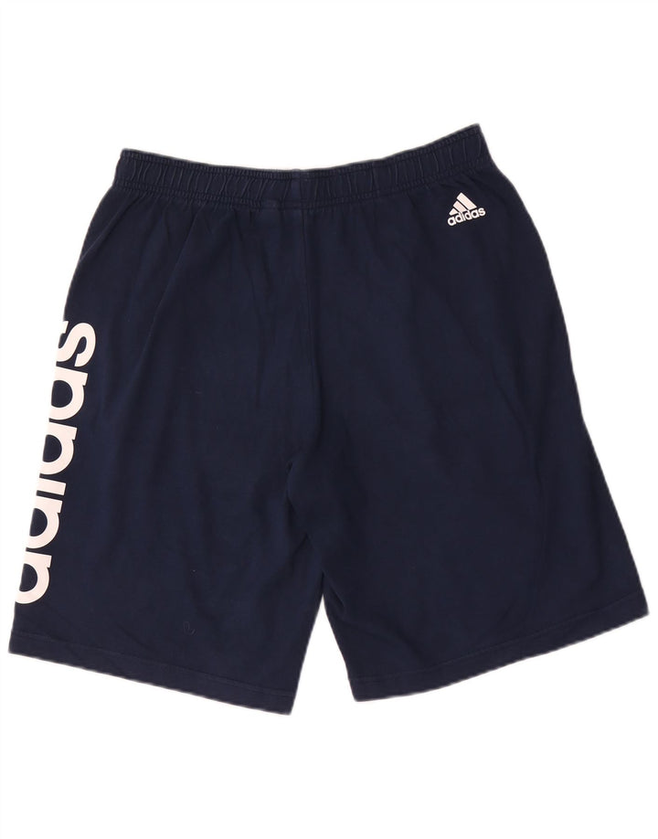 Pantaloni scurți sport grafic Adidas pentru bărbați, bumbac mediu albastru bleumarin