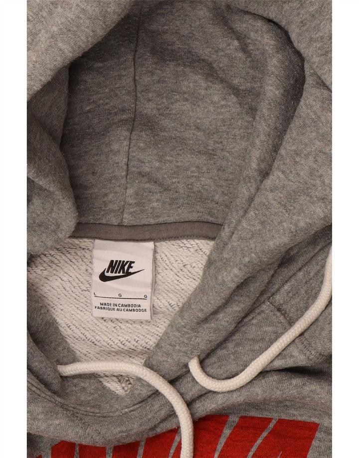Pulover Nike pentru bărbați, cu capota, mare, gri, bumbac