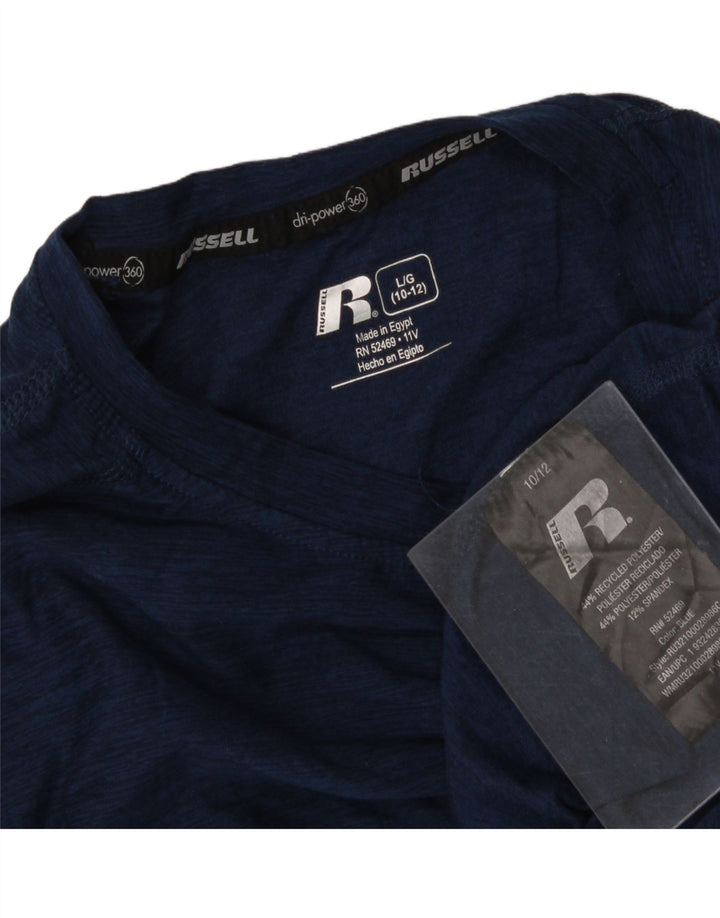 RUSSELL ATHLETIC Boys Top Long Sleeve 10-11 Years Large Navy Blue Vintage Russell Athletic and Second-Hand Russell Athletic from Messina Hembry 