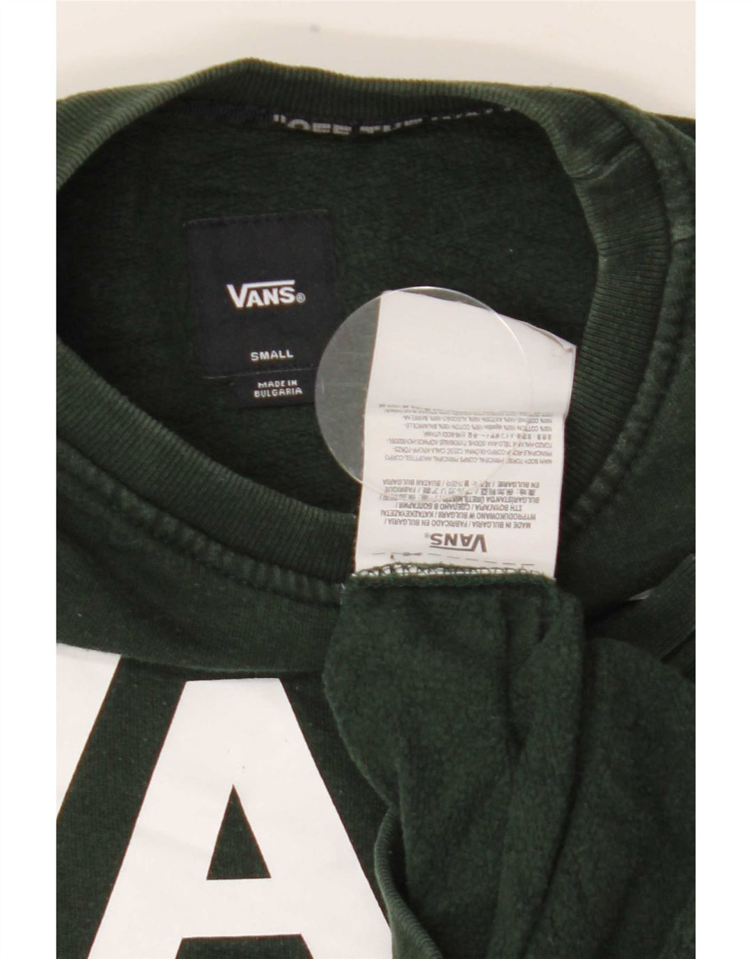 Hanorac grafic pentru bărbați Vans Pulover mic verde bumbac