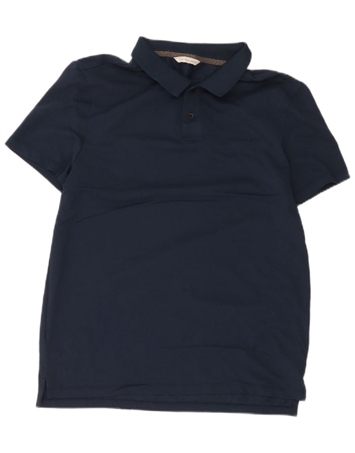 Cămașă polo pentru bărbați Calvin Klein Jeans, bumbac bleumarin mediu