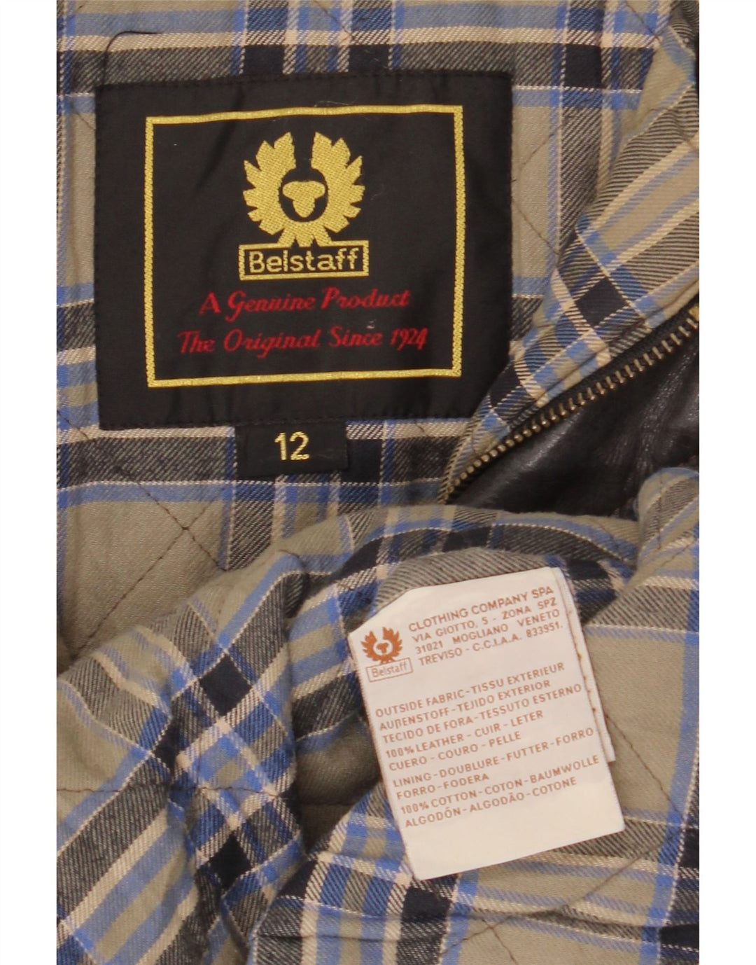 Palton din piele pentru băieți Belstaff 11-12 ani din piele neagră