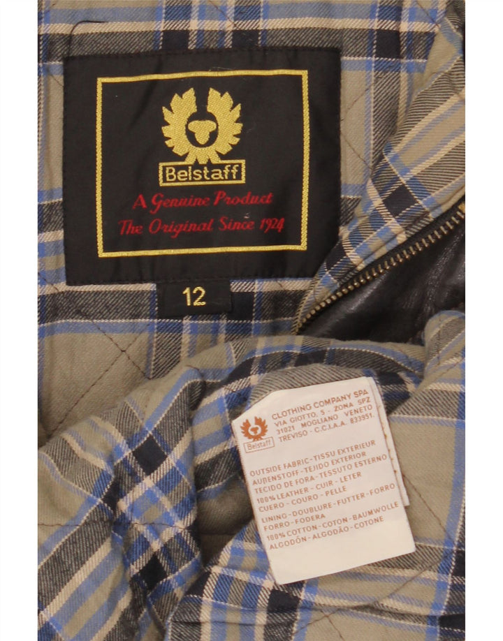 Palton din piele pentru băieți Belstaff 11-12 ani din piele neagră