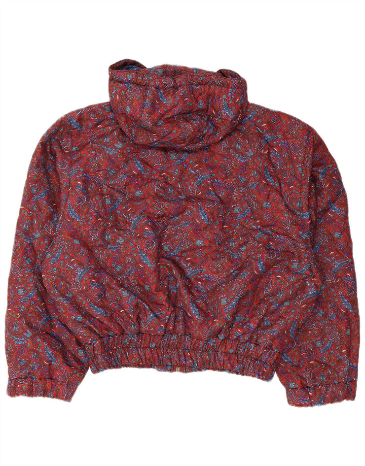 oltre Jachetă bomber supradimensionată cu glugă pentru femei UK 10 Small Red Paisley
