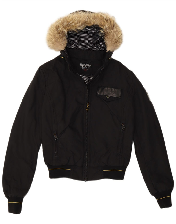 Jachetă bomber cu glugă pentru femei Refrigiwear UK 10 Nylon negru mic