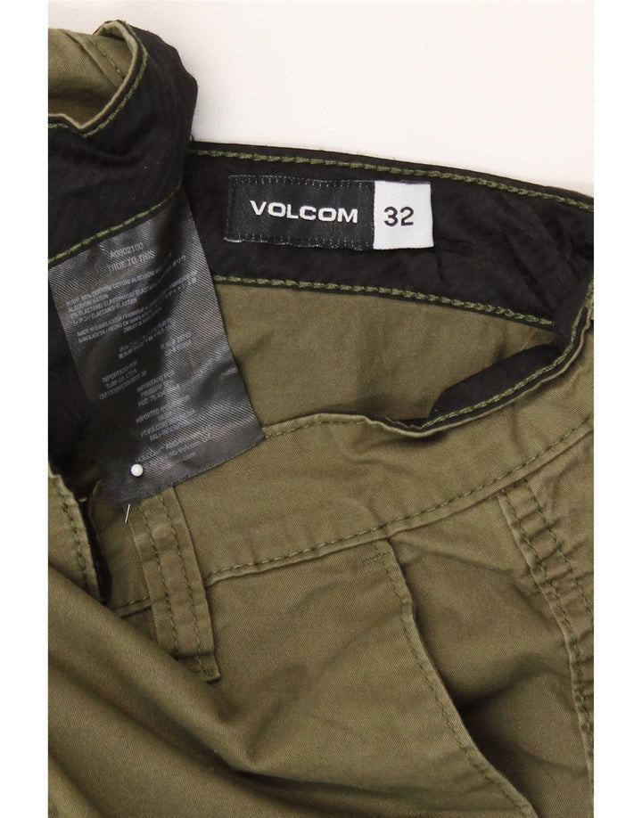 Pantaloni scurți chino pentru bărbați Volcom W32, bumbac mediu kaki