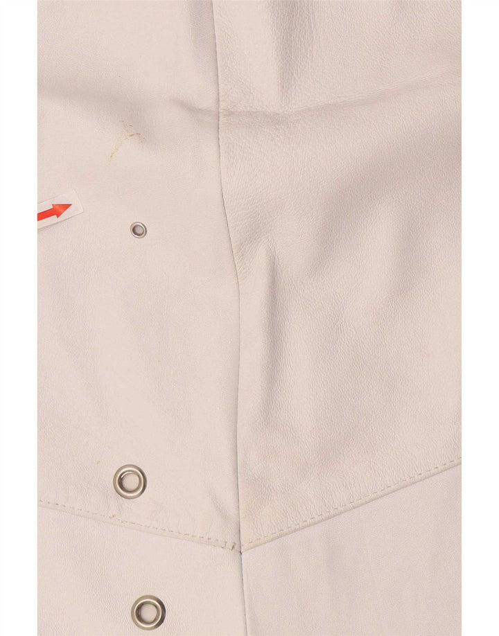 Fusta din piele vintage pentru femei W36 XL alb