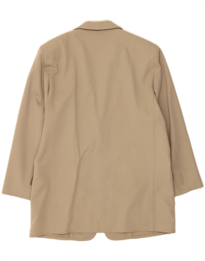 HERNO Womens Longline 2 Button Blazer Jacket IT 44 Medium Beige Wool Vintage Herno and Second-Hand Herno from Messina Hembry 