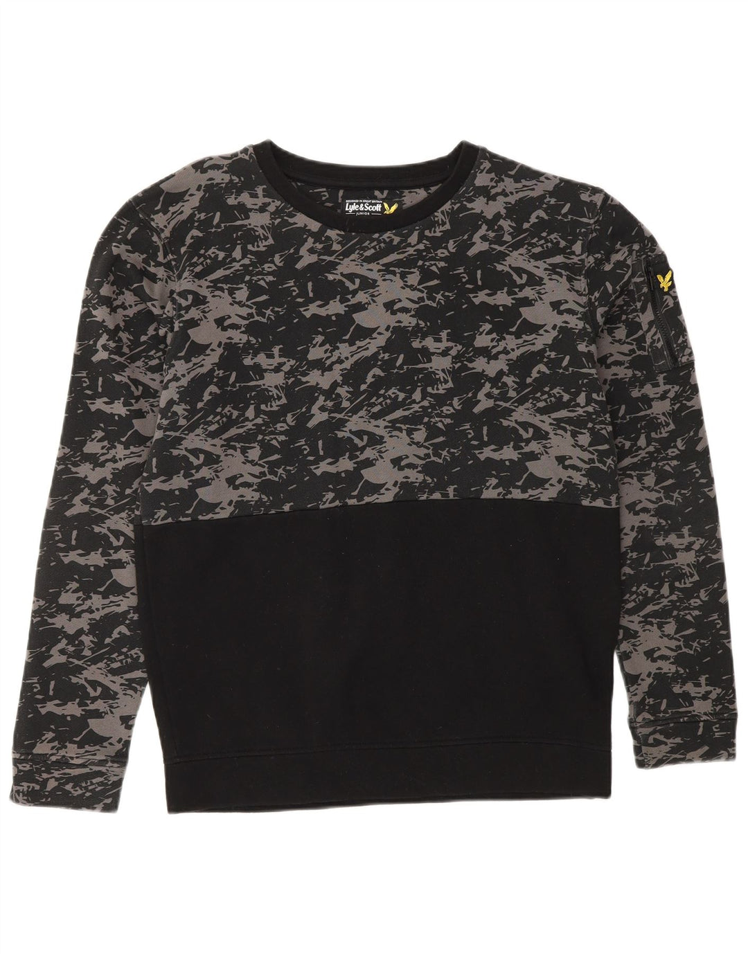 LYLE & SCOTT Hanorac pentru băieți Pulover 12-13 ani Bumbac camuflaj negru
