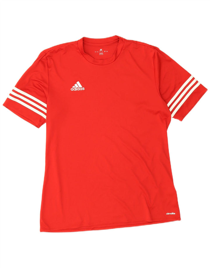 Tricou Adidas Climalite pentru bărbați Top mare poliester roșu