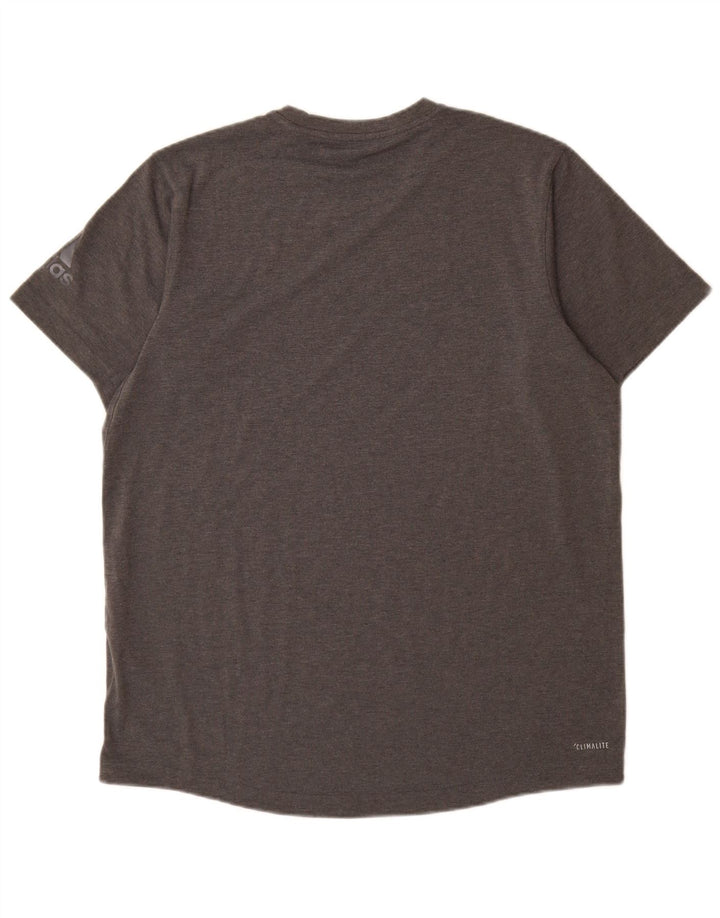 Tricou Adidas Climalite pentru bărbați Top mare din poliester cu pături gri