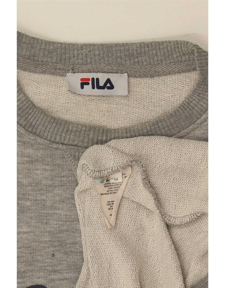 Hanorac grafic pentru bărbați Fila Jumper mic, gri, bumbac cu pete