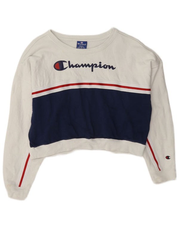 Pulover pentru femei Champion Oversized Crop Pulover UK 10 Small White