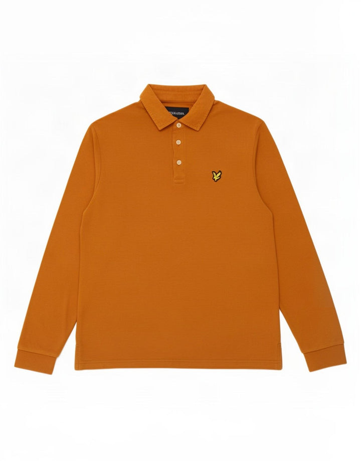 Tricou polo Lyle & Scott pentru bărbați, bumbac portocaliu mediu