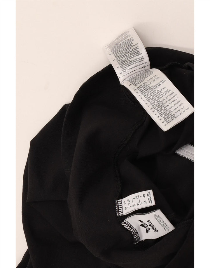 Leggings cu grafic pentru femei Adidas UK 8, bumbac negru mic