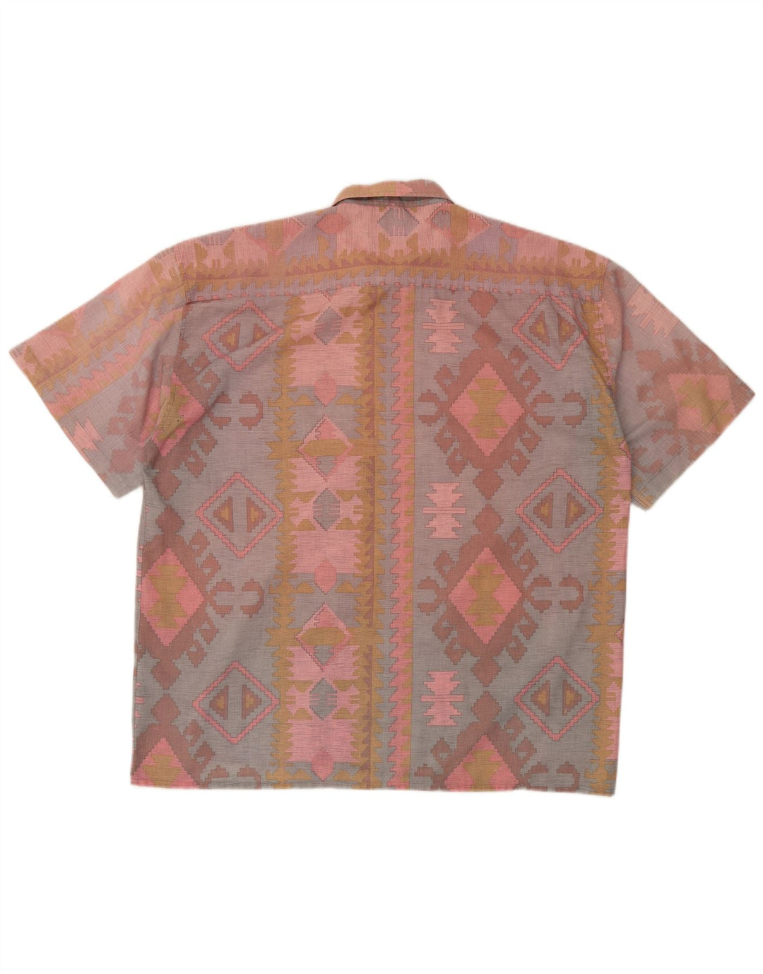 Cămașă cu mânecă scurtă pentru bărbați VINTAGE Poliester geometric multicolor XL