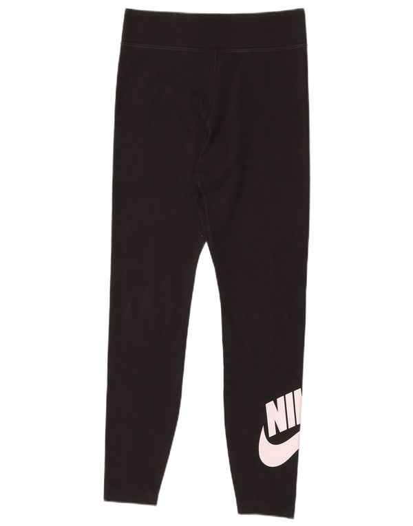 Leggings grafic Nike pentru femei UK 12, bumbac mediu negru