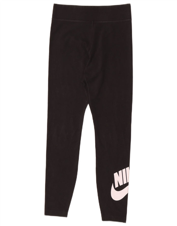 Leggings grafic Nike pentru femei UK 12, bumbac mediu negru