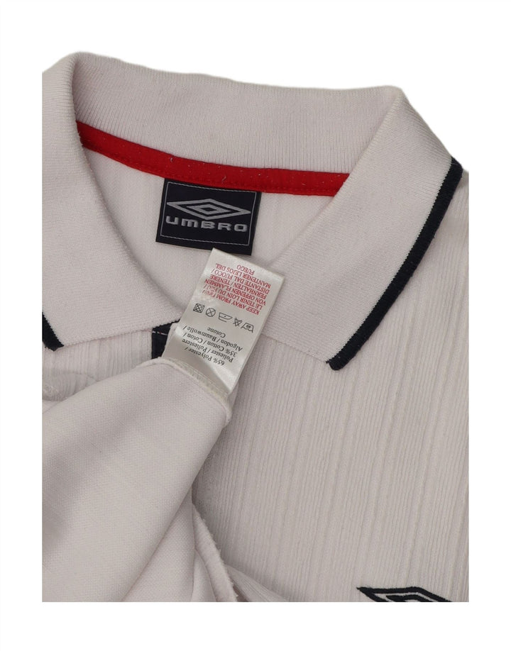 UMBRO Mens Relaxed Fit Polo Shirt Medium White Polyester