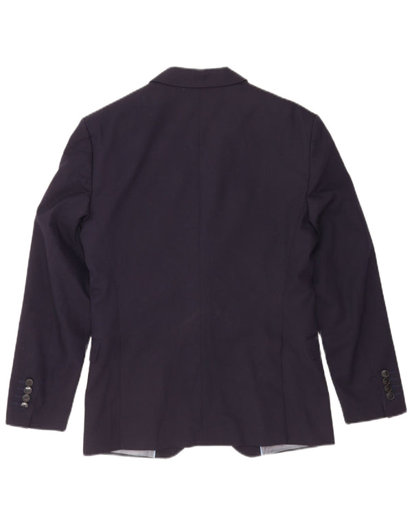 Blazer pentru bărbați Zara cu 2 nasturi EU 46 Mic Viscoză bleumarin